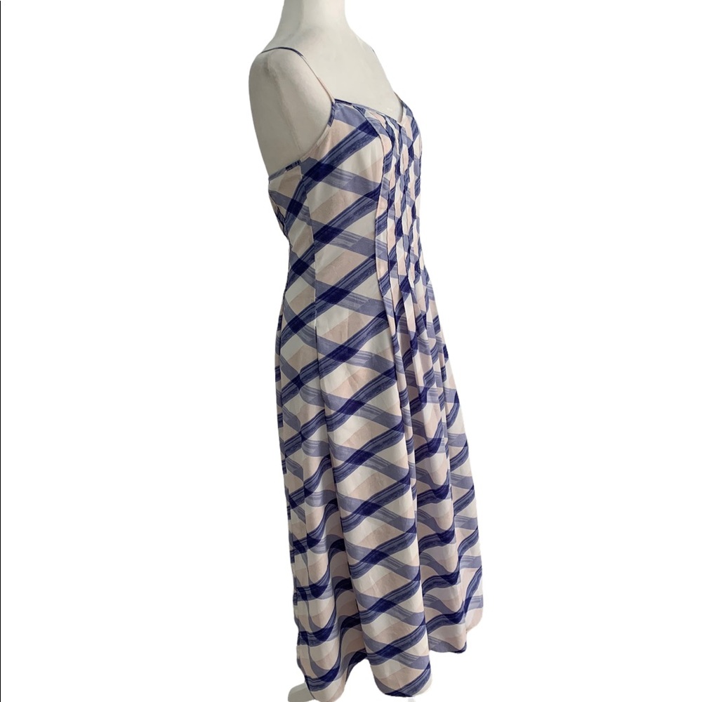 Banana Republic Blue and White Criss Cross Print Strappy Midi Dress | Size 6 - Picture 7 of 12